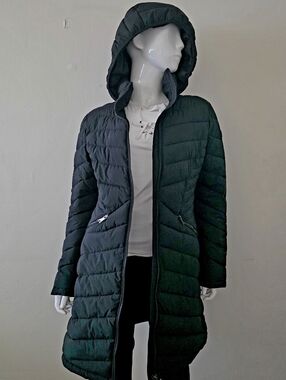 Calvin Klein Women's Hooded Long Puffer Jacket Infinite Strech